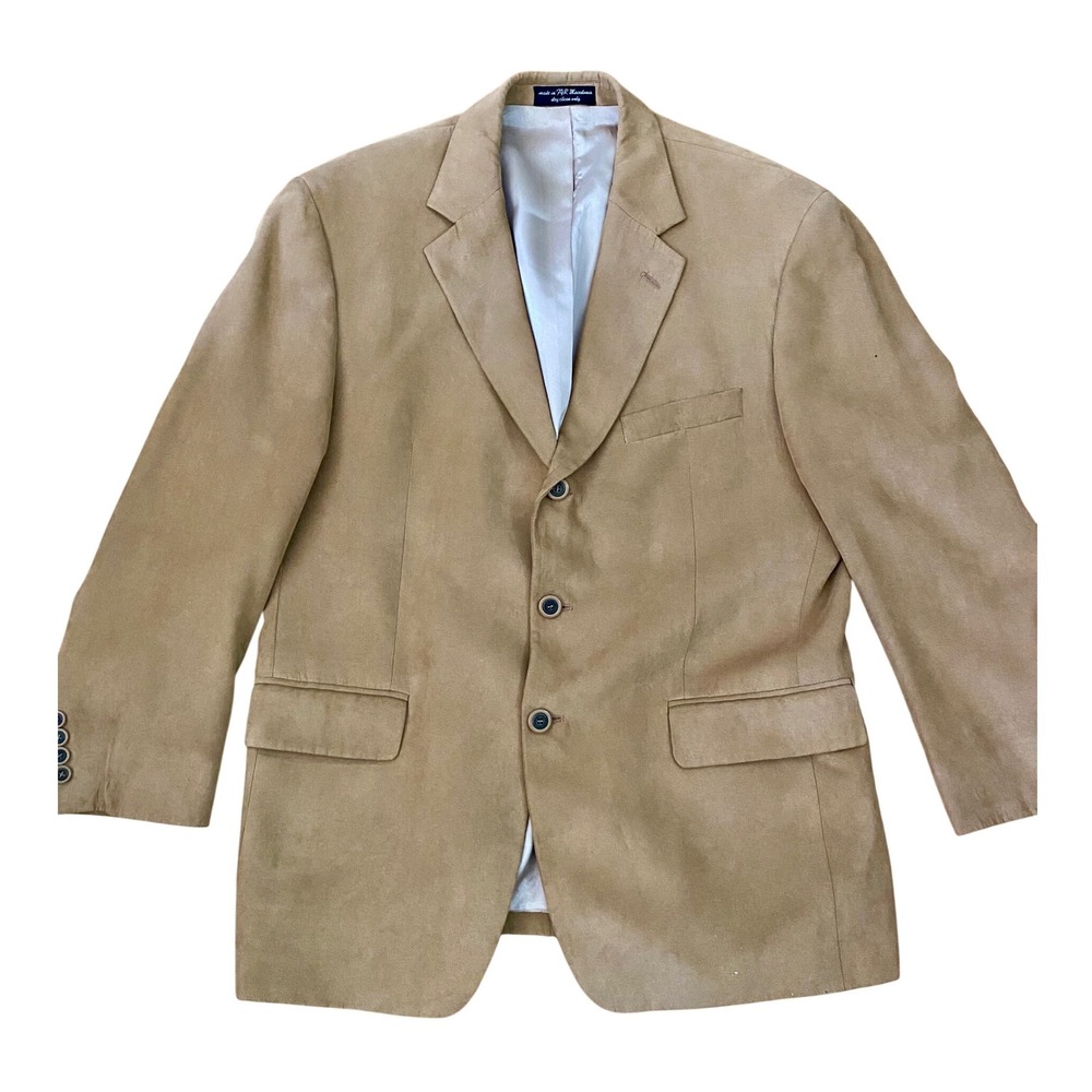 Gianfranco Ruffini Italy Mens Blazer Tan Faux‎ Suede 3-Button Sport Coat 42s